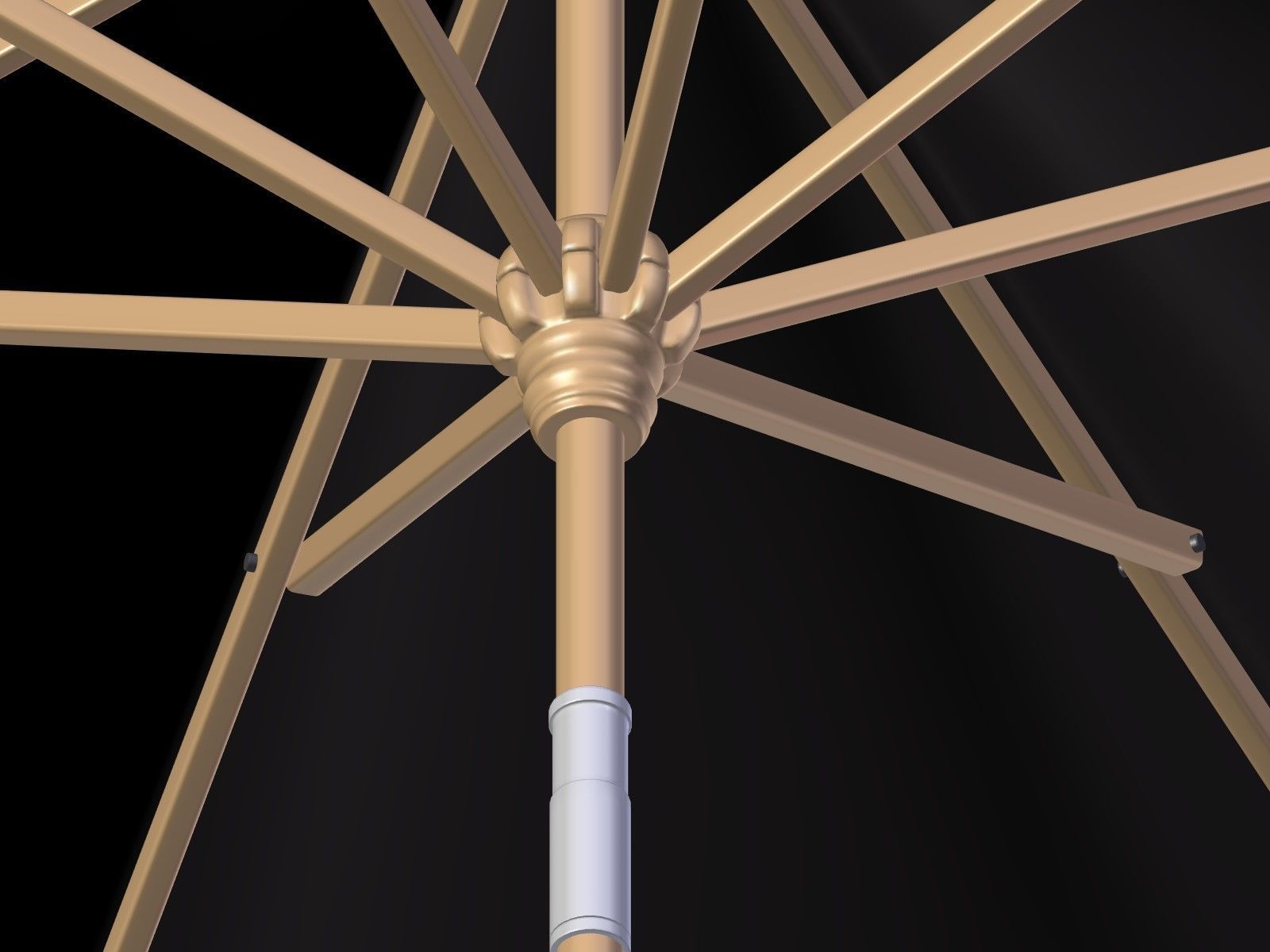 Umbrella Patio Parasol 3 Low-poly 3D model_22