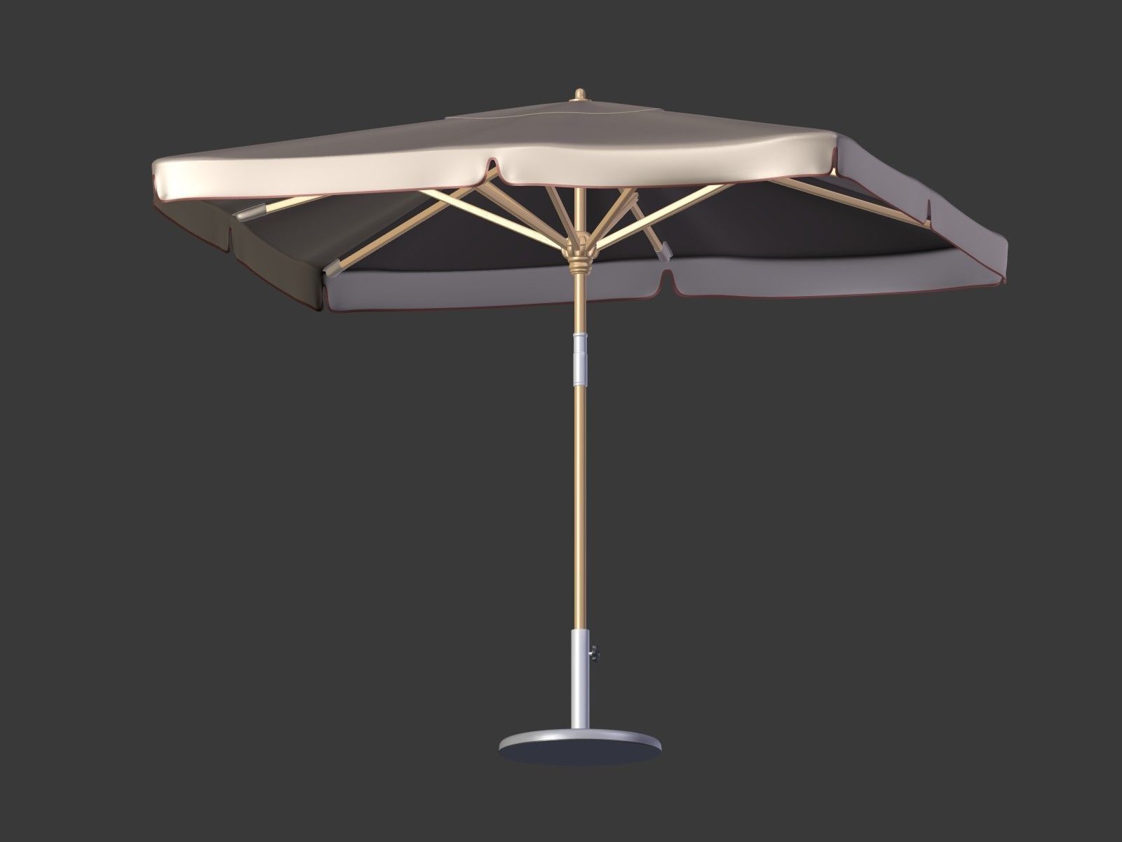 Umbrella Patio Parasol 3 Low-poly 3D model_2