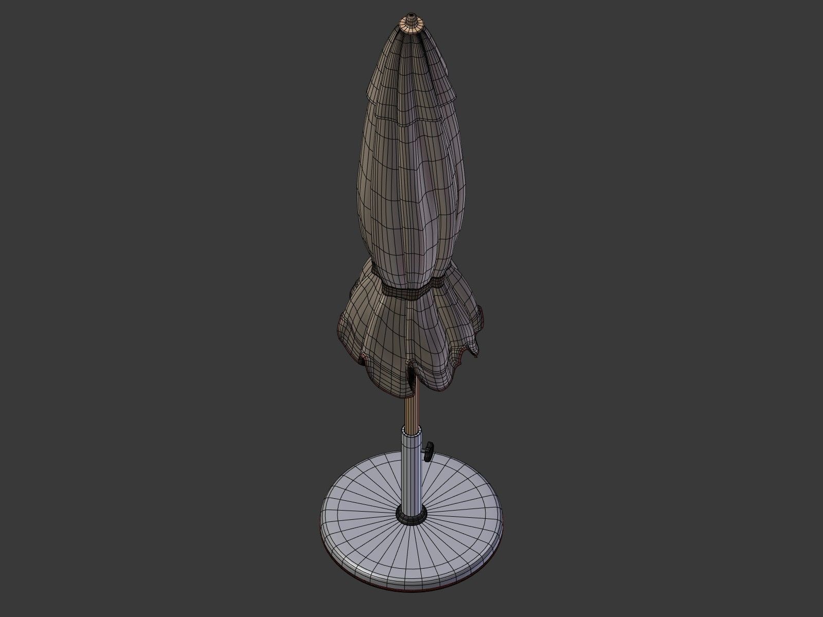 Umbrella Patio Parasol 3 Low-poly 3D model_15