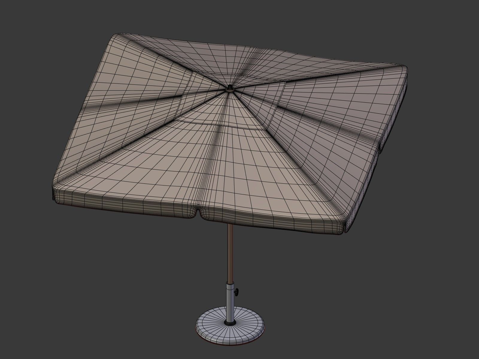Umbrella Patio Parasol 3 Low-poly 3D model_7
