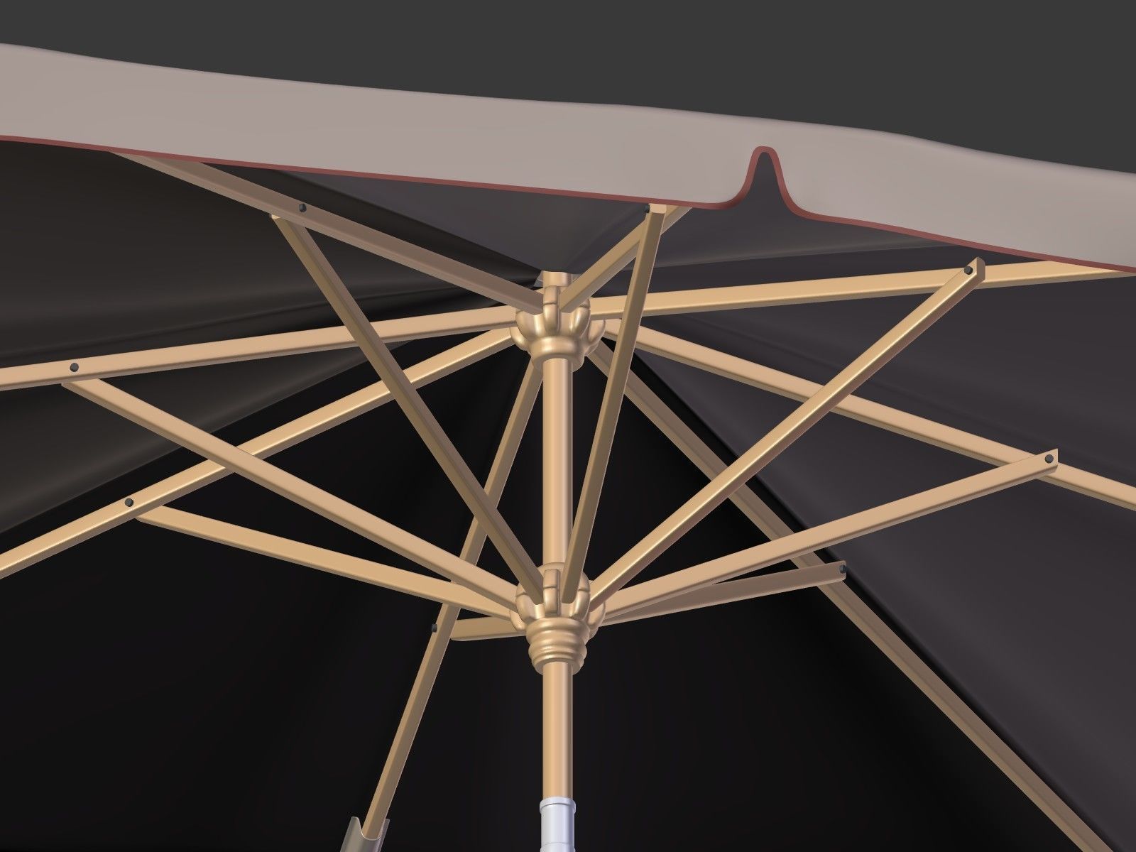 Umbrella Patio Parasol 3 Low-poly 3D model_10