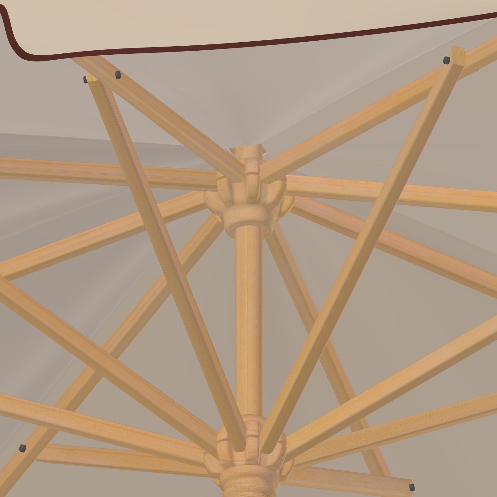 Umbrella Patio Parasol 3 Low-poly 3D model_4