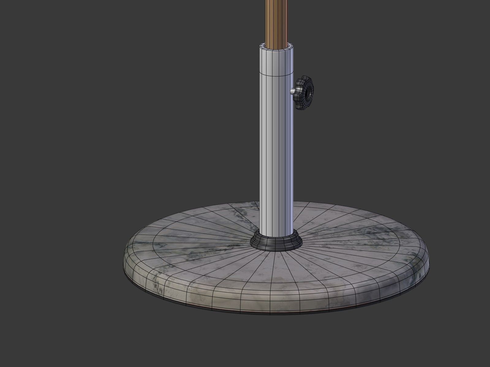 Umbrella Patio Parasol 3 Low-poly 3D model_13