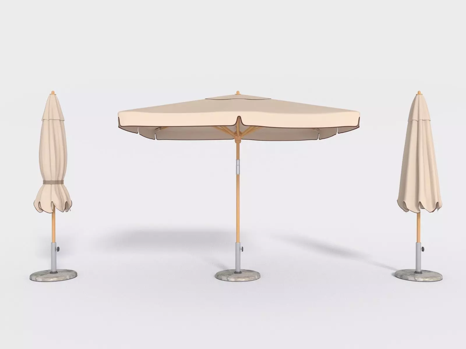 Umbrella Patio Parasol 3 Low-poly 3D model_0