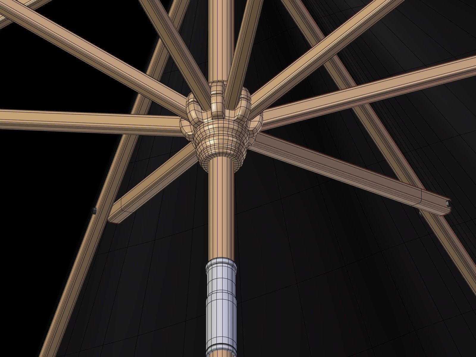 Umbrella Patio Parasol 3 Low-poly 3D model_24