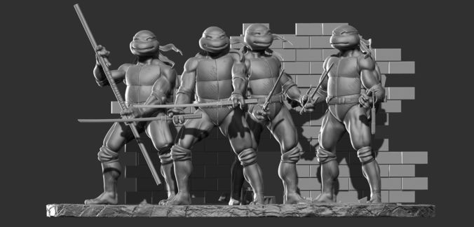 Teenage Mutant Ninja Turtles TMNT Diorama 3D print model
