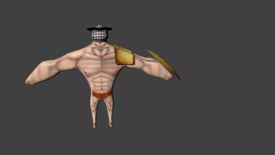 simple gladiator Low-poly 3D model