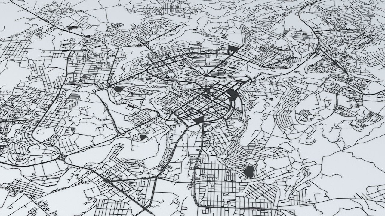Yerevan Road Network and Streets 3D model_3
