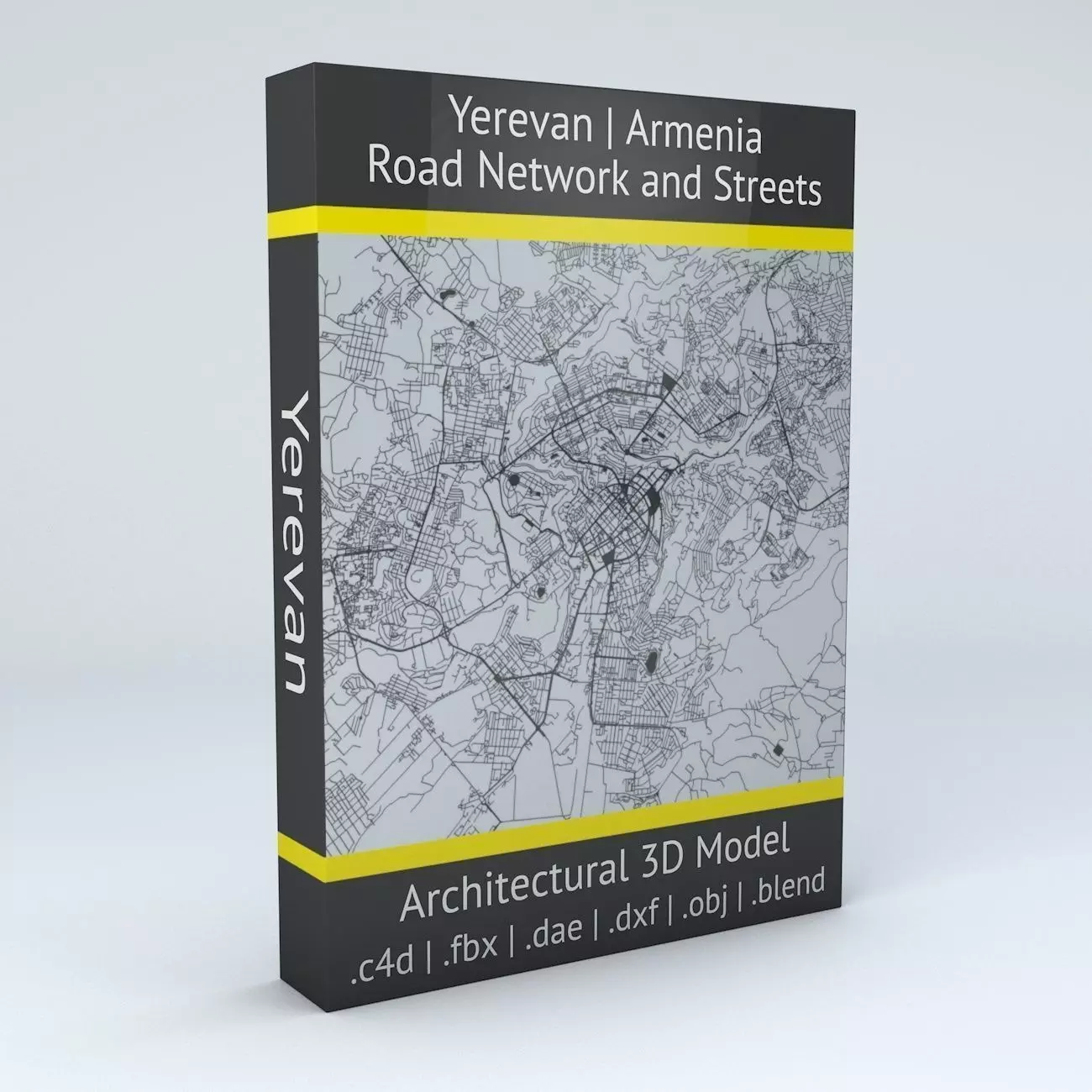 Yerevan Road Network and Streets 3D model_0