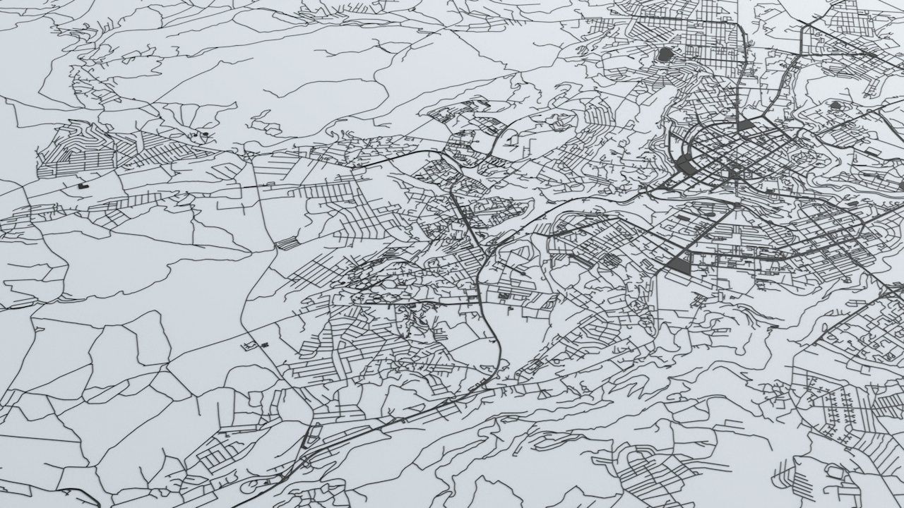 Yerevan Road Network and Streets 3D model_6