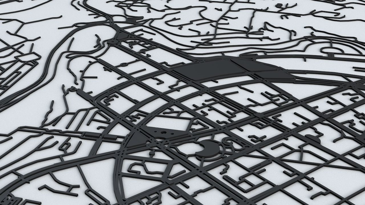 Yerevan Road Network and Streets 3D model_5