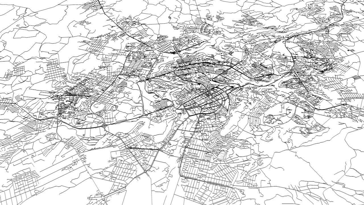 Yerevan Road Network and Streets 3D model_10