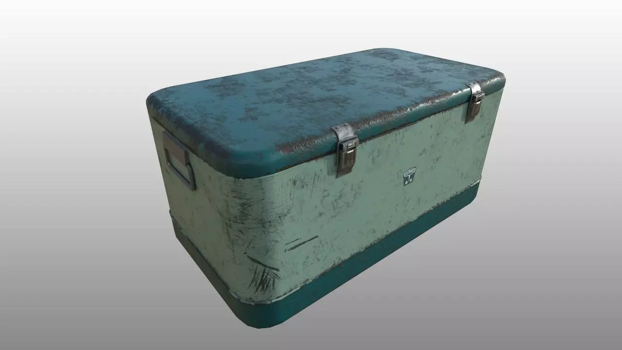 Worn Thermos Cooler Low-poly 3D model_0