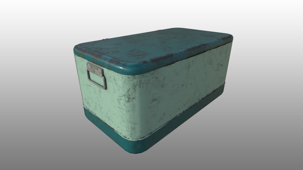 Worn Thermos Cooler Low-poly 3D model_2