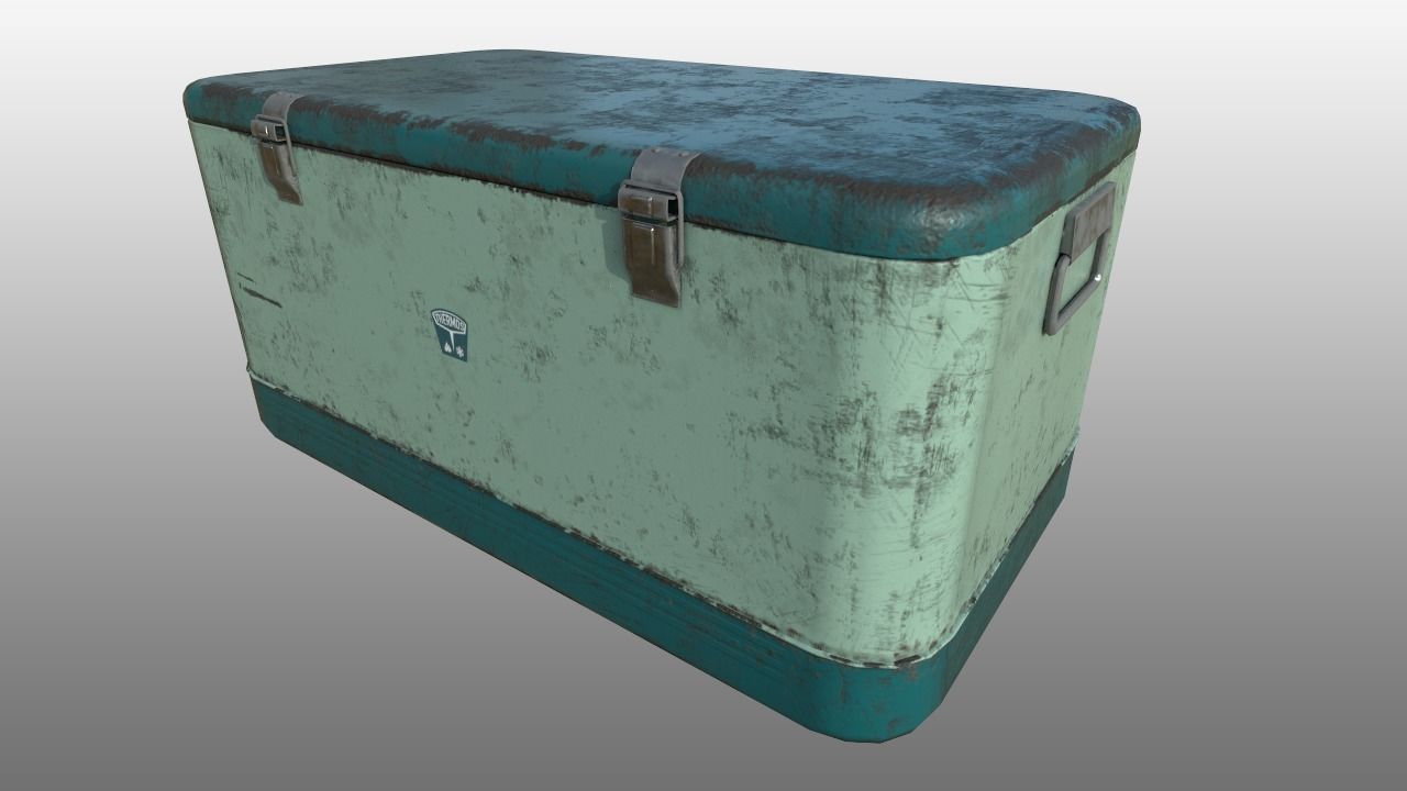Worn Thermos Cooler Low-poly 3D model_1