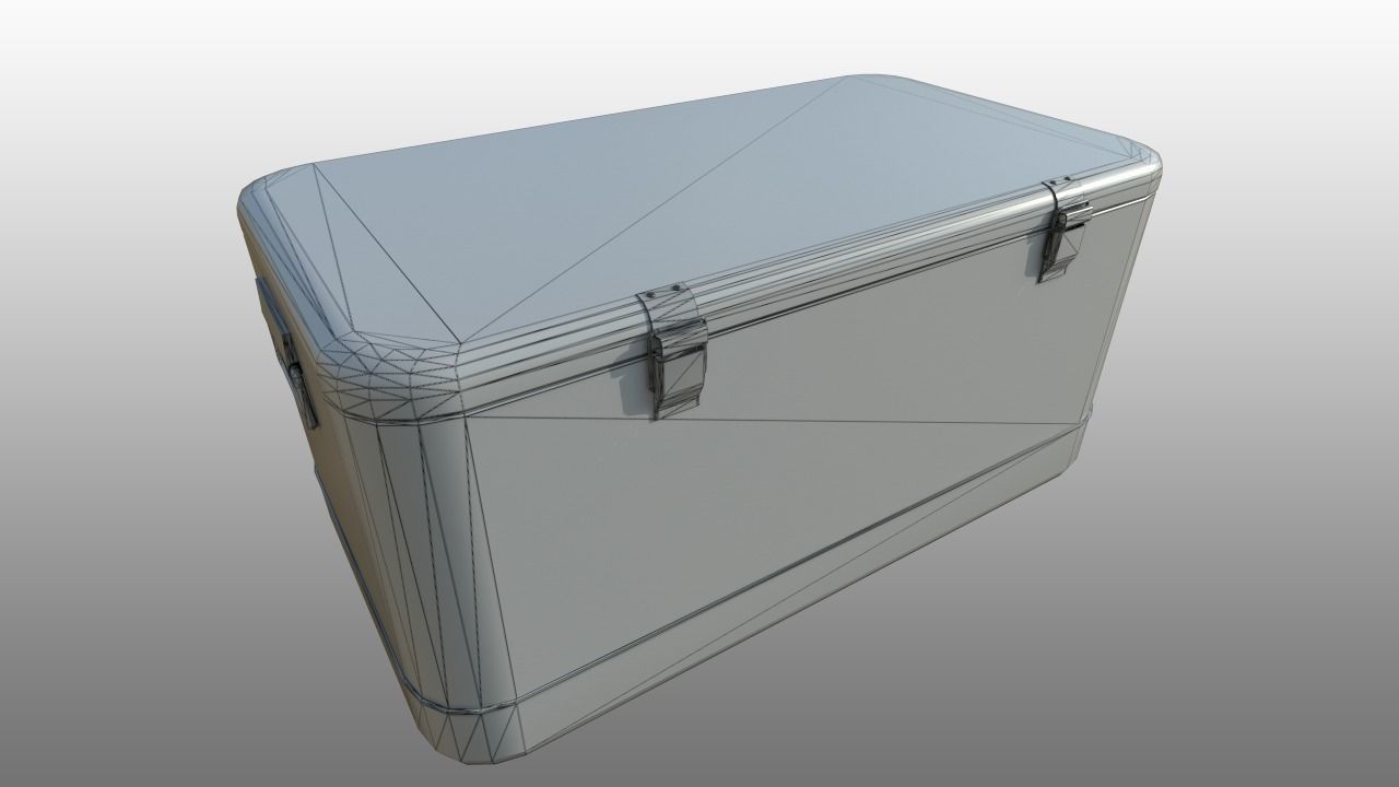Worn Thermos Cooler Low-poly 3D model_3
