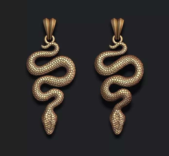 snake pendant 3D print model_0