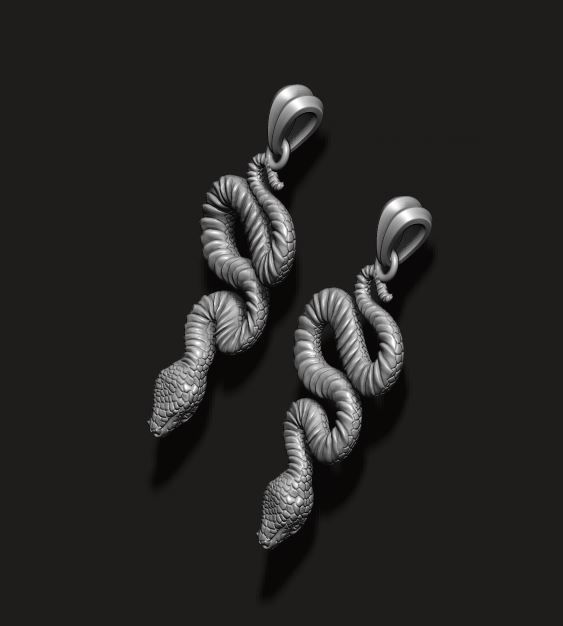 snake pendant 3D print model_8
