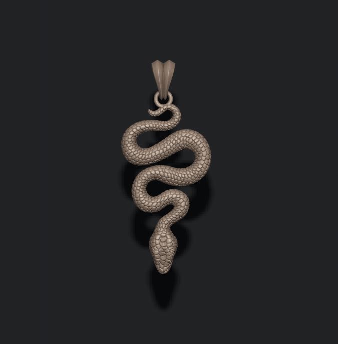 snake pendant 3D print model_1