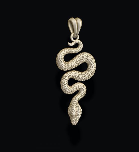 snake pendant 3D print model_2