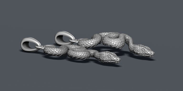 snake pendant 3D print model_10