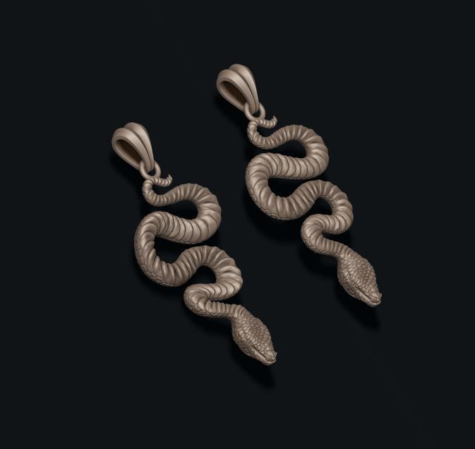 snake pendant 3D print model_4