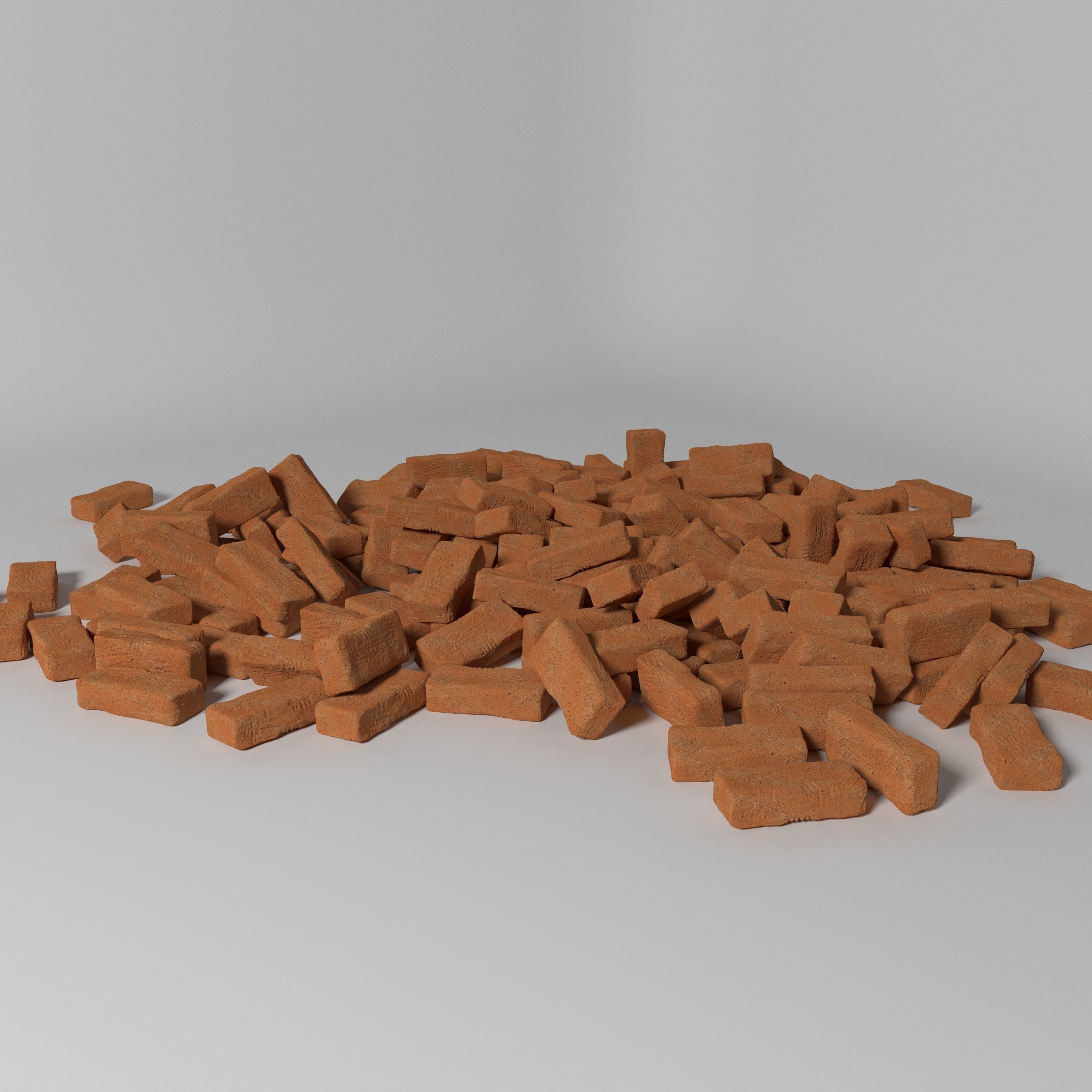Detailed clay Brick Free 3D model_1