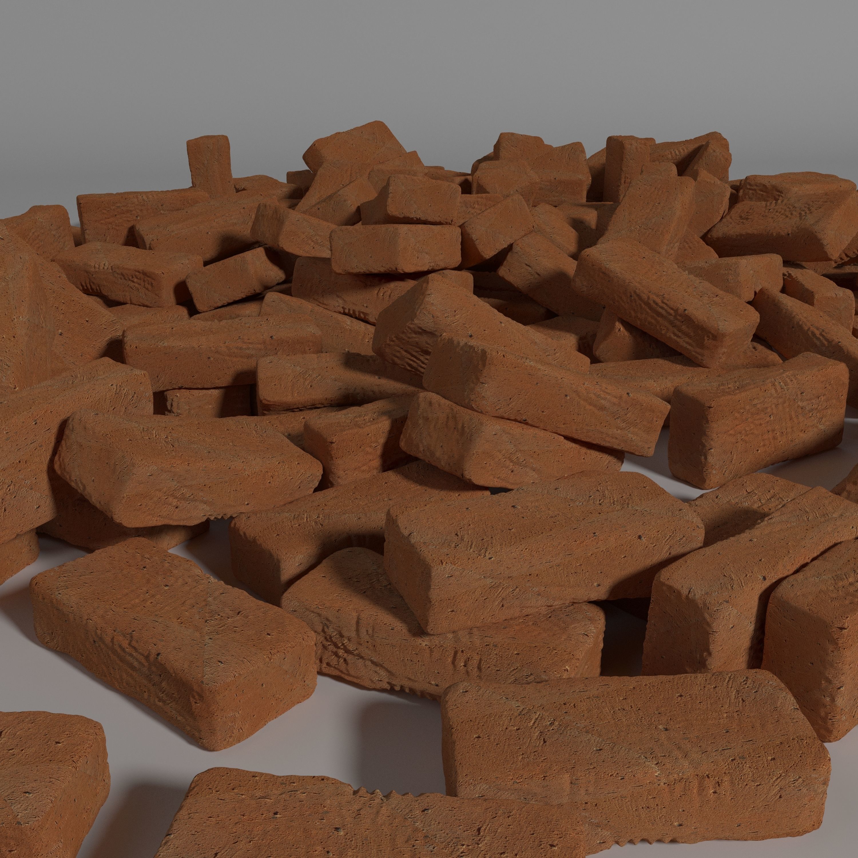 Detailed clay Brick Free 3D model_2