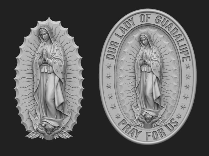Our Lady of Guadalupe Medallion Set 3D print model