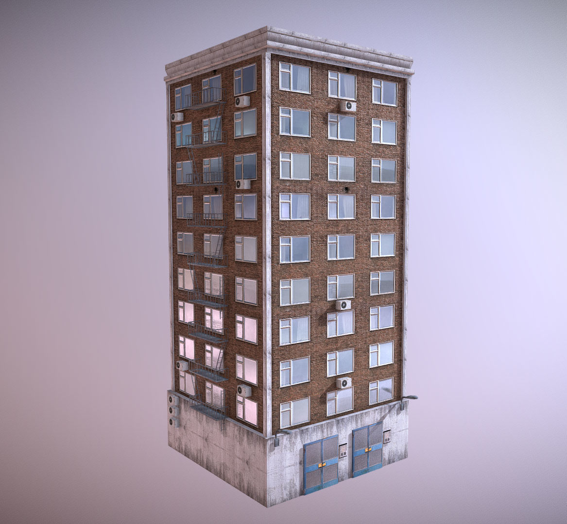 Modern Building 2 Low-poly 3D model_1