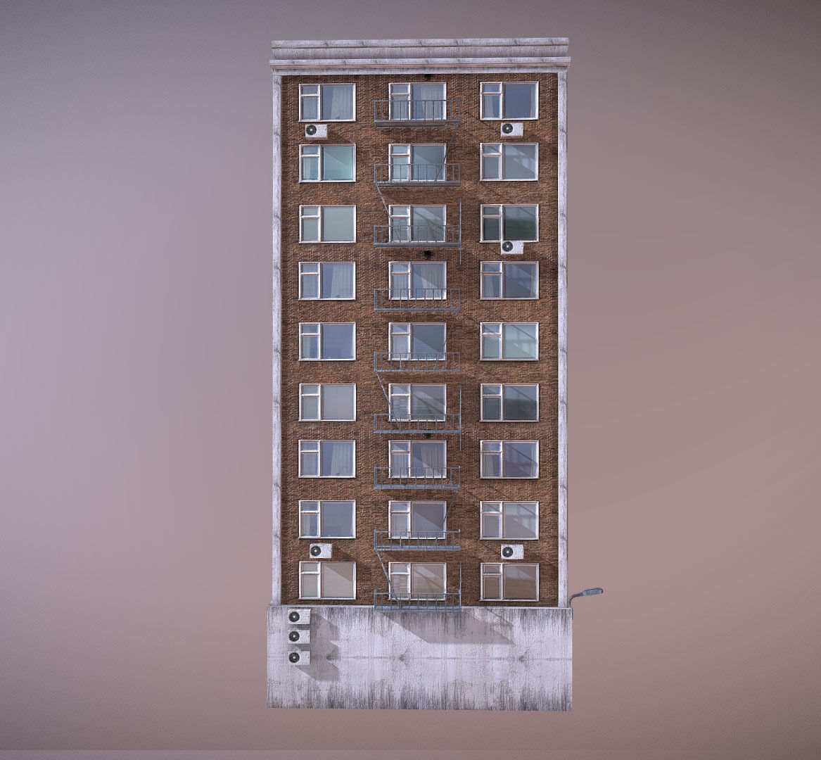 Modern Building 2 Low-poly 3D model_4