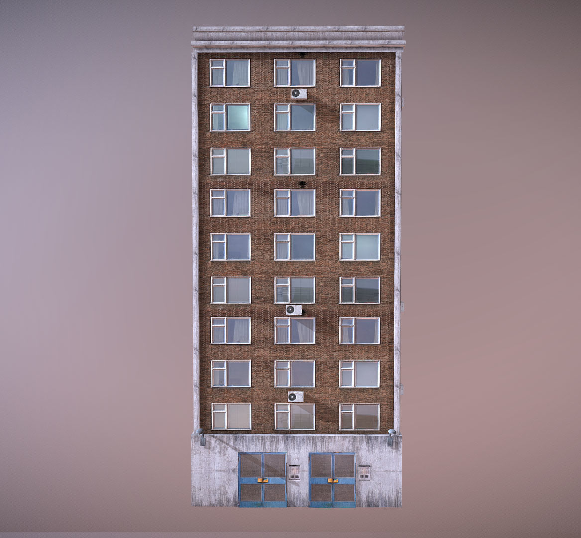 Modern Building 2 Low-poly 3D model_5