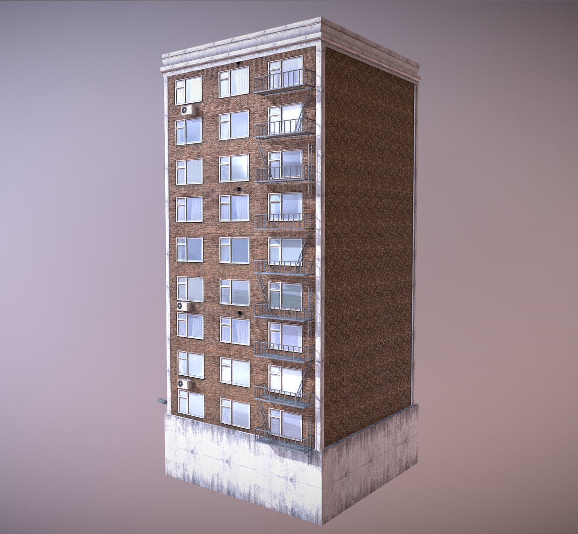 Modern Building 2 Low-poly 3D model_3