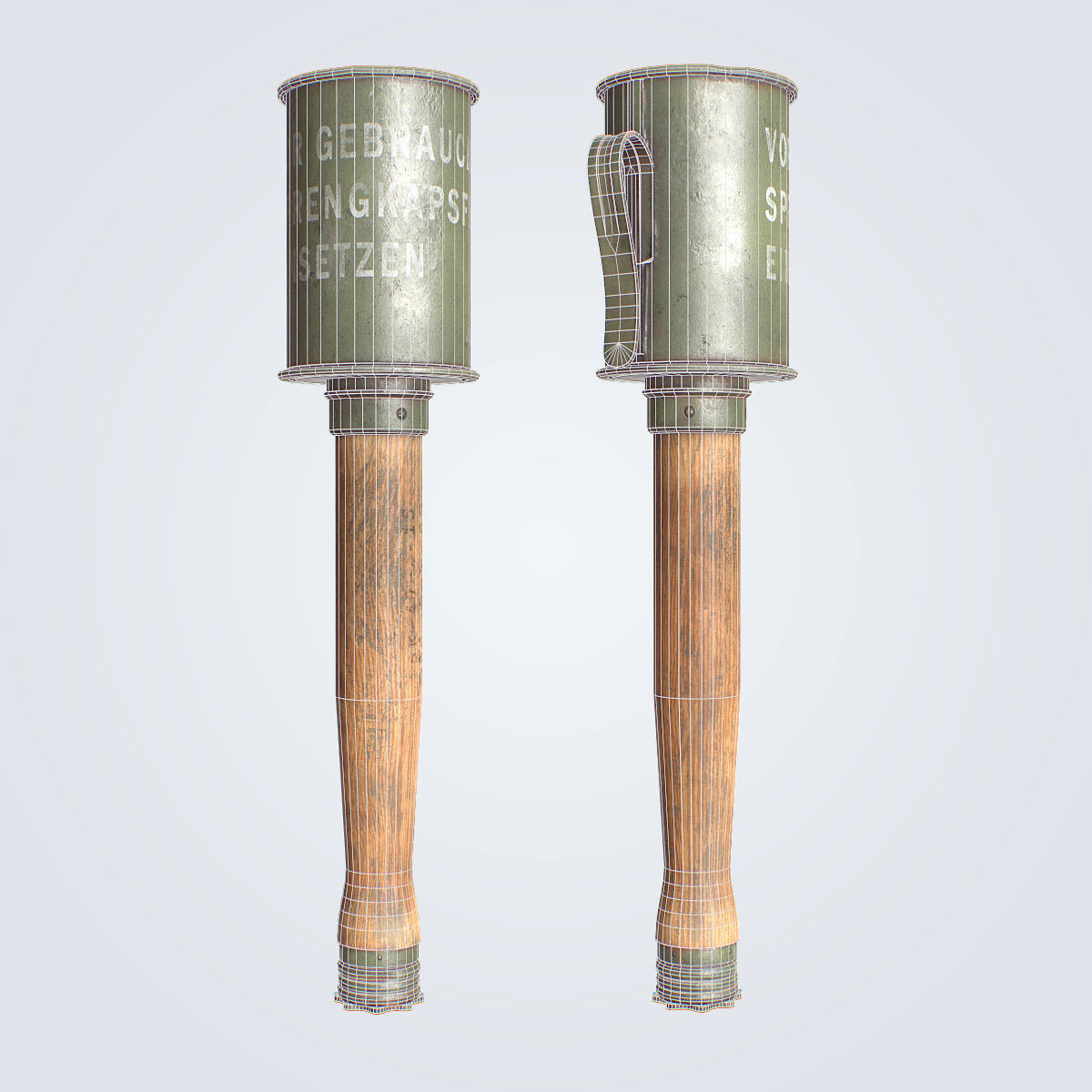 Anti Tank Stick Grenade Low-poly 3D model_16