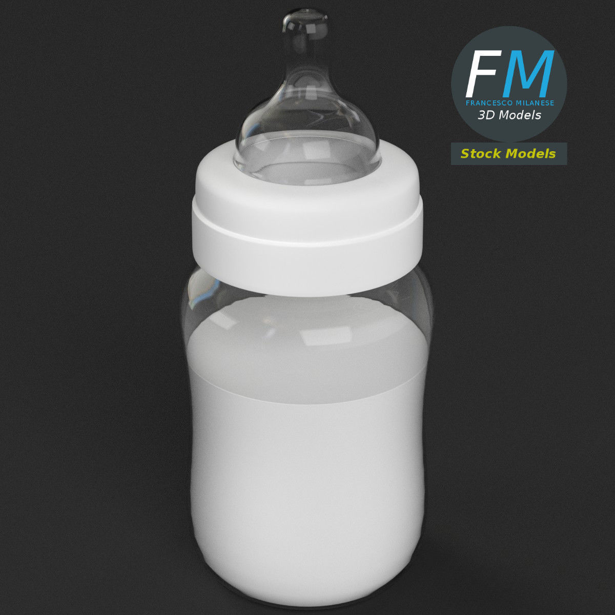 Baby bottle 3D model_2