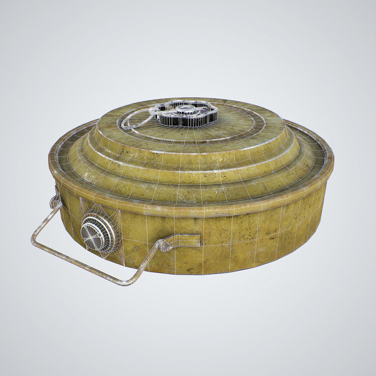 TM-46 Antitank Mine Low-poly 3D model_16