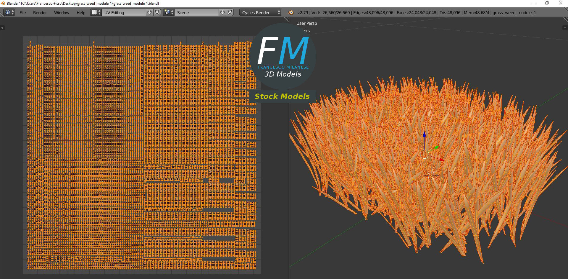 Grass Weed module 1 3D model_10