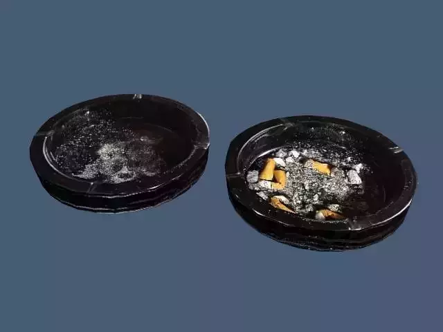 Ashtray 3d LowPoly cigarette