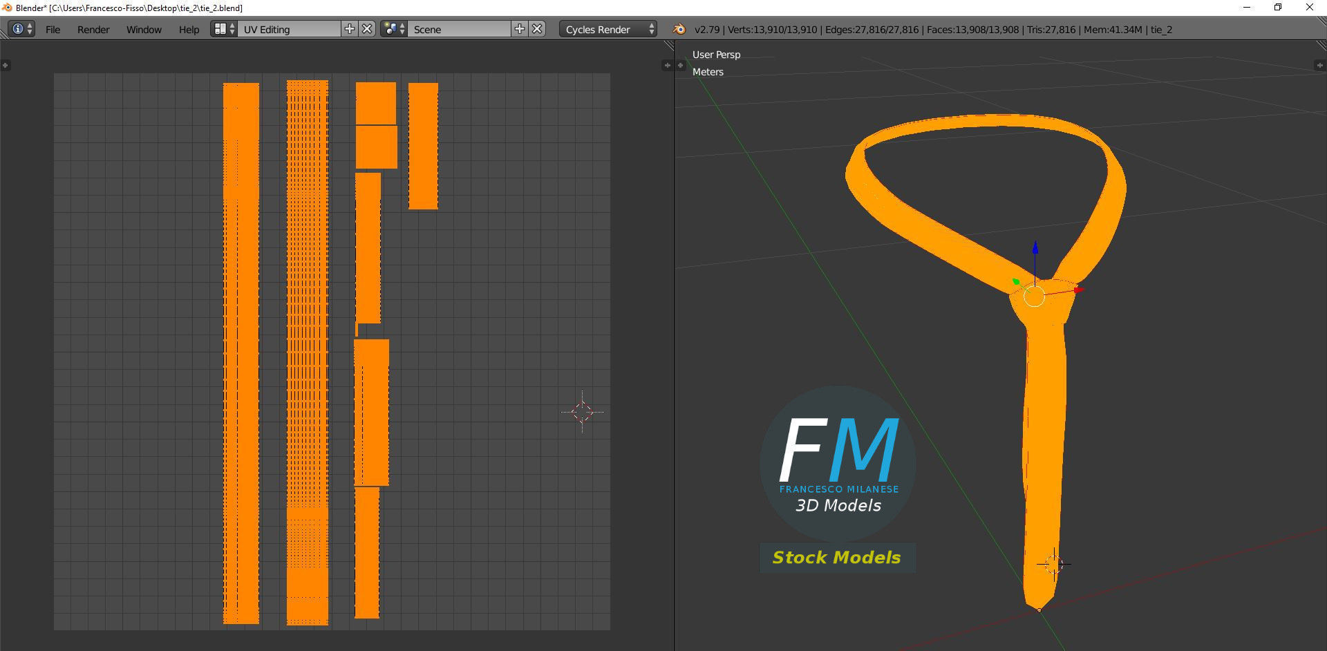Tie 2 necktie 3D model_10
