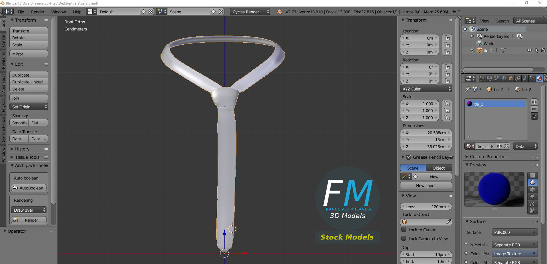 Tie 2 necktie 3D model_9