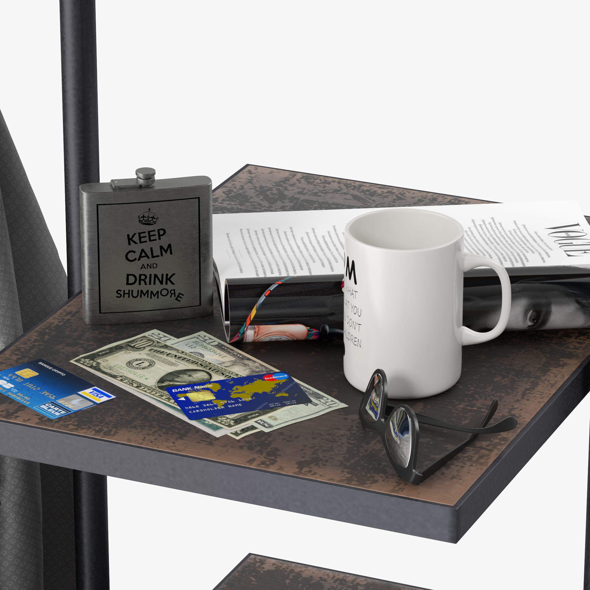 CLOTHES RACK WOOD 3D model_5