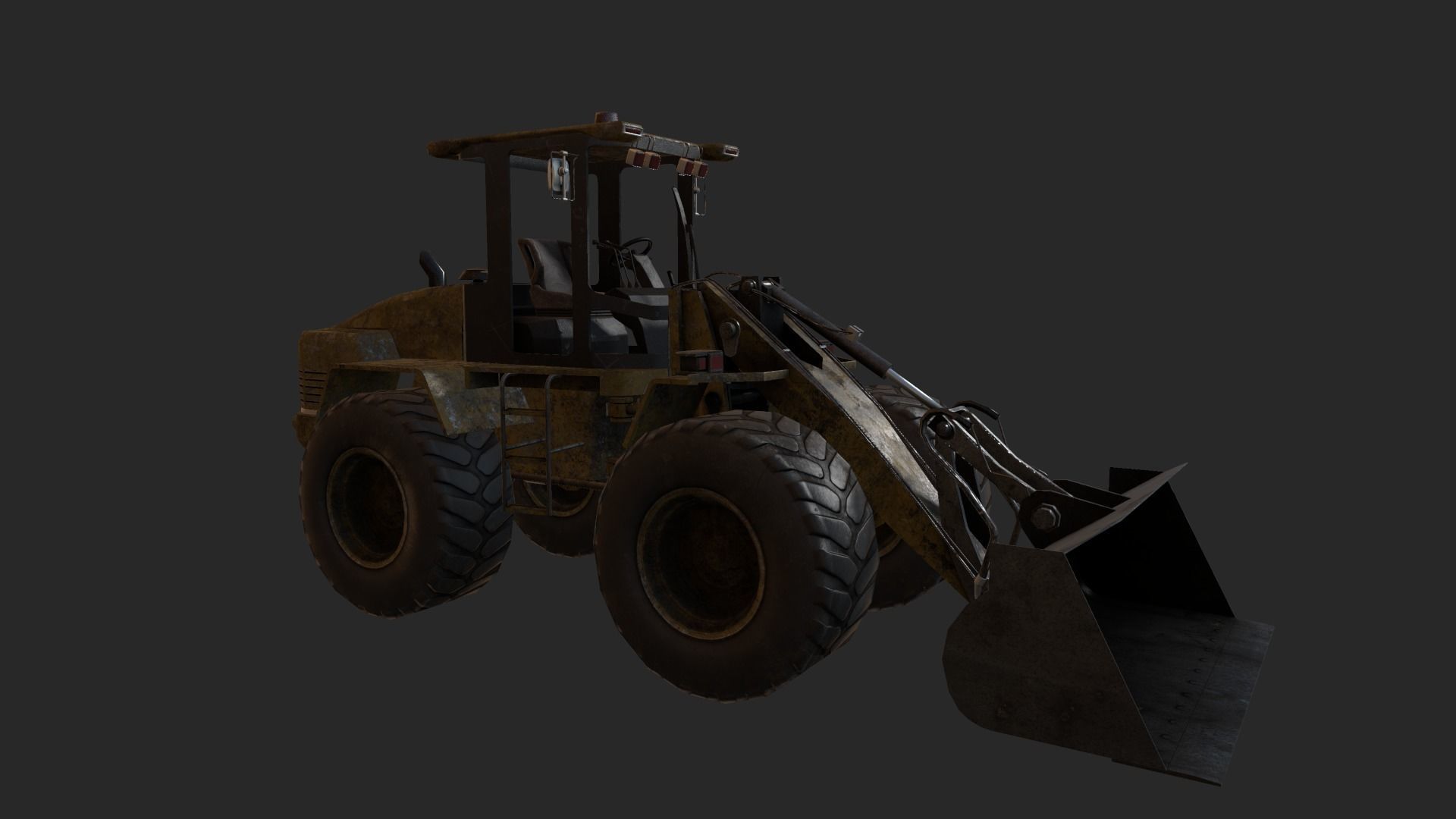 Wheel Loader Low-poly 3D model_10