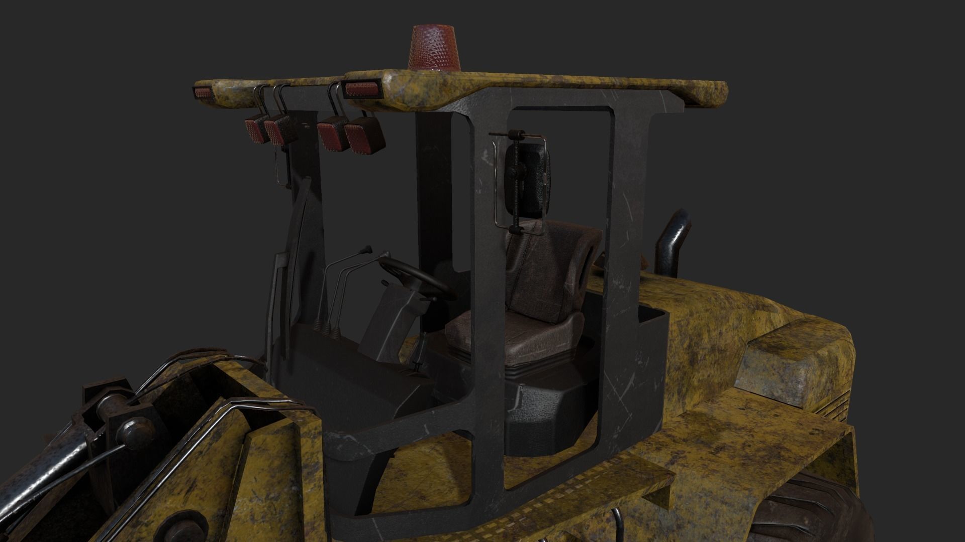Wheel Loader Low-poly 3D model_6