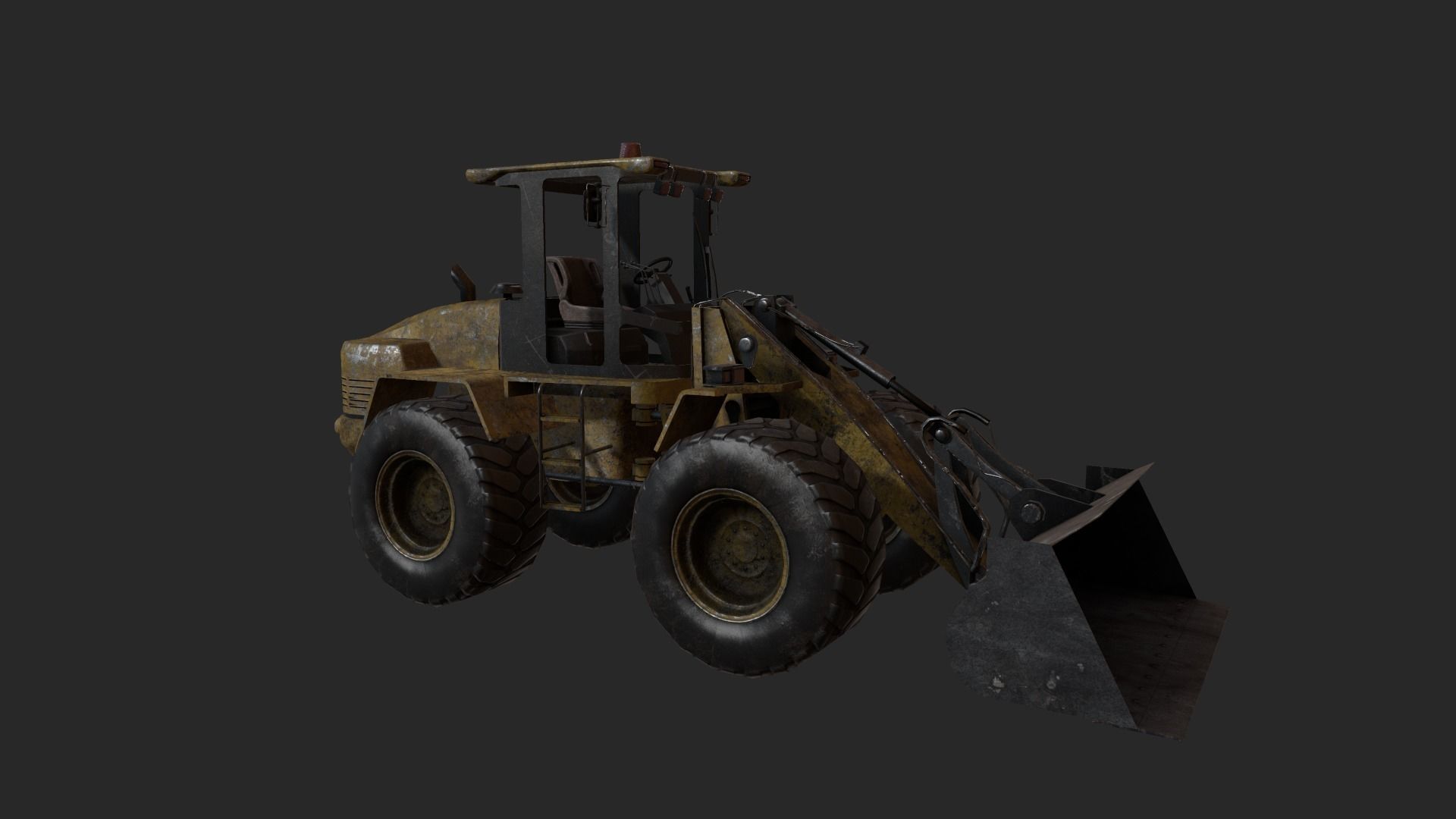 Wheel Loader Low-poly 3D model_8