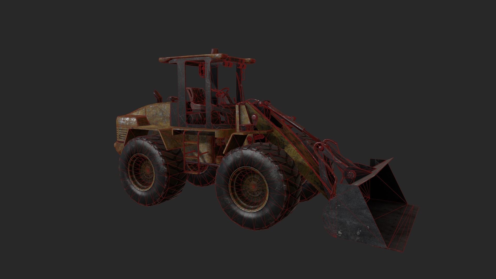 Wheel Loader Low-poly 3D model_11