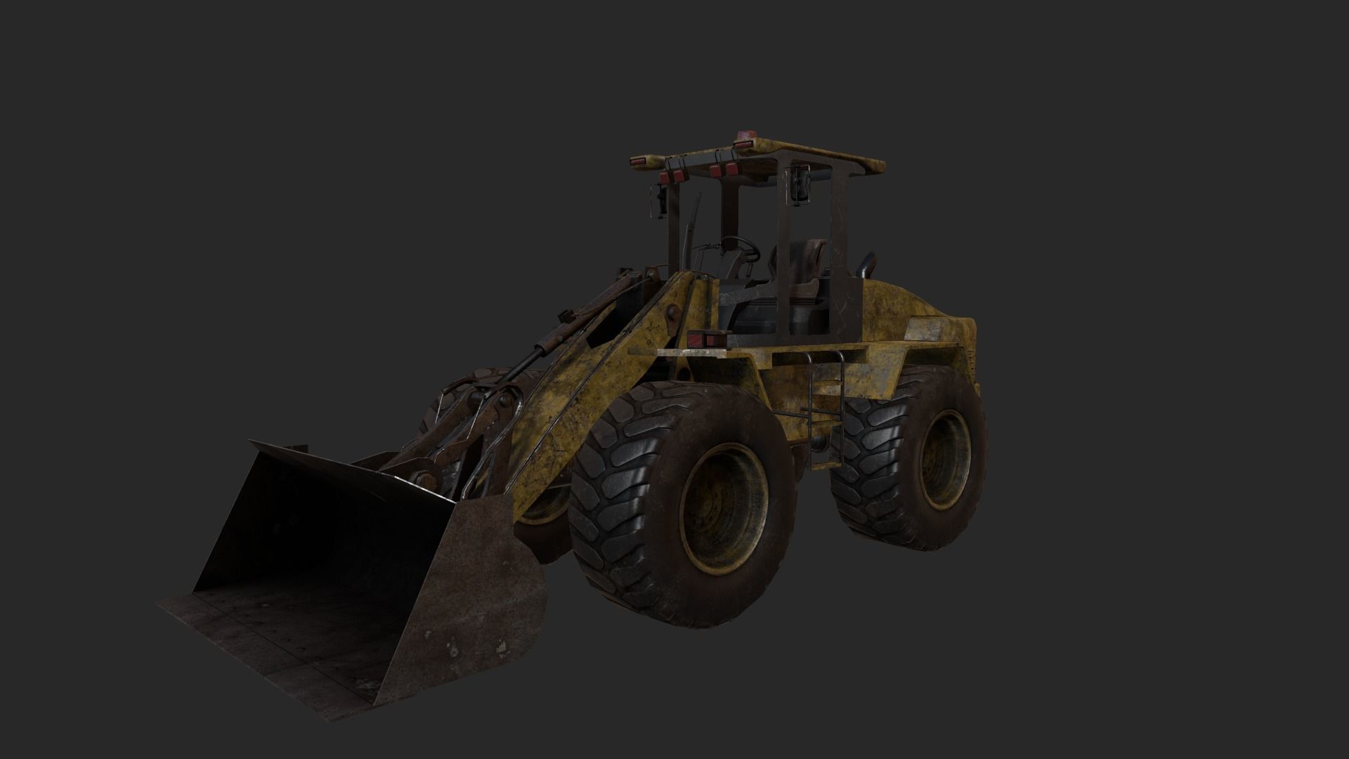 Wheel Loader Low-poly 3D model_9