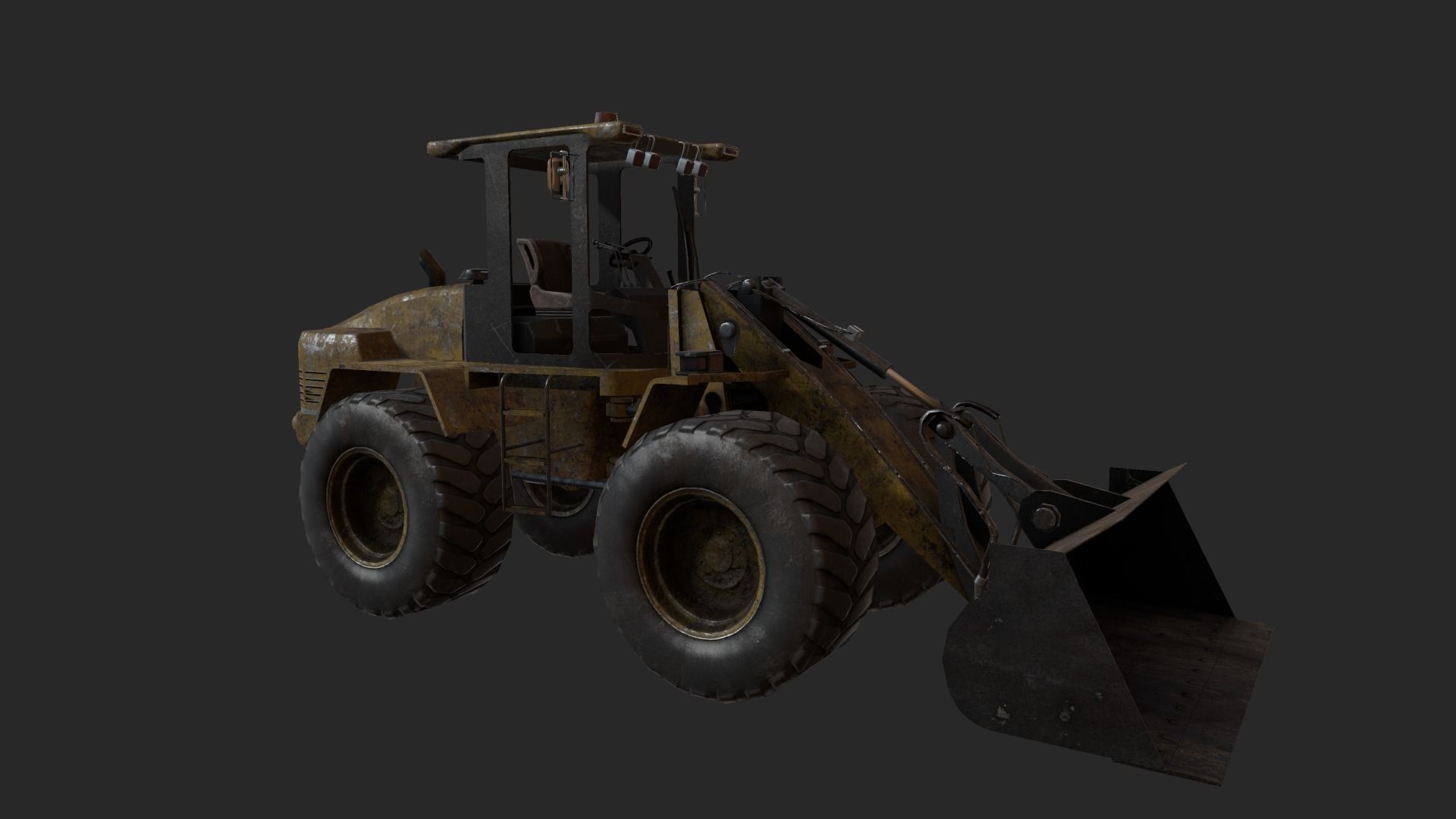 Wheel Loader Low-poly 3D model_4
