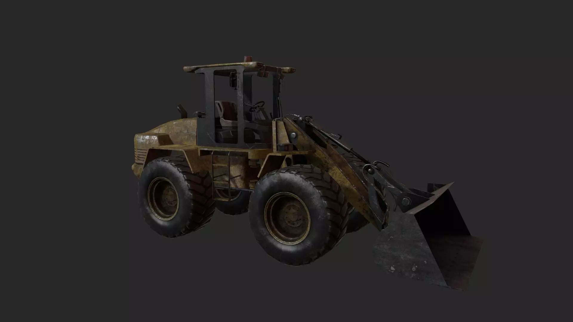 Wheel Loader Low-poly 3D model_0