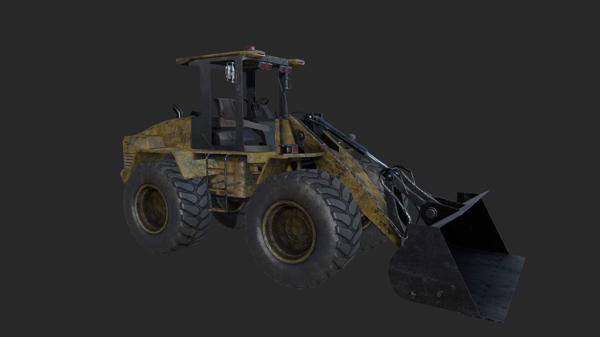 Wheel Loader Low-poly 3D model_12