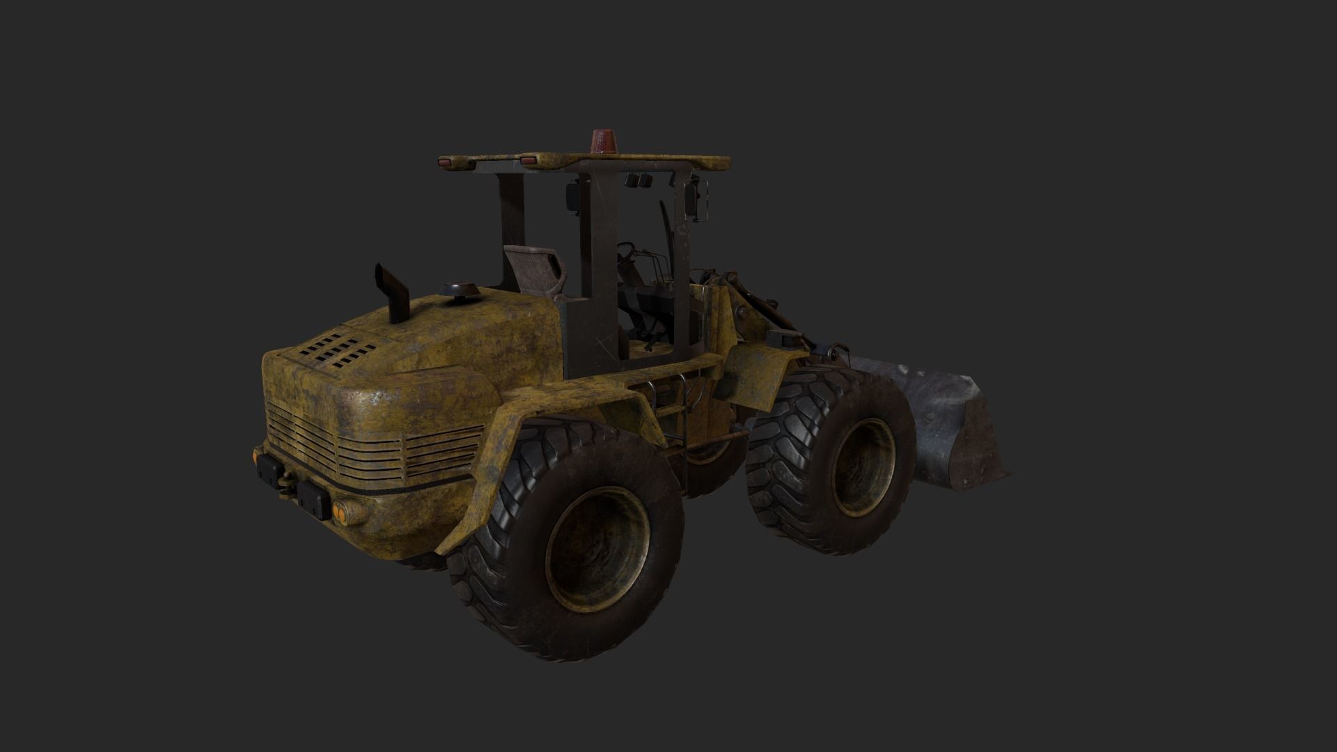 Wheel Loader Low-poly 3D model_3
